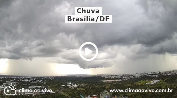 na imagem mostra a passagem de chuva sobre Brasília/DF